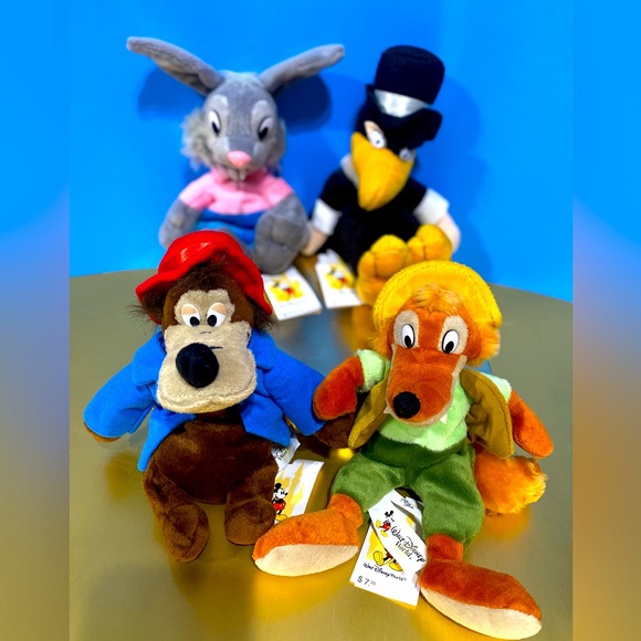 WALT DISNEY NWT 90s SPLASH MOUNTAIN CHARACTERS BRER RABBIT, FOX, BEAR & VULTURE - Picture 7 of 16